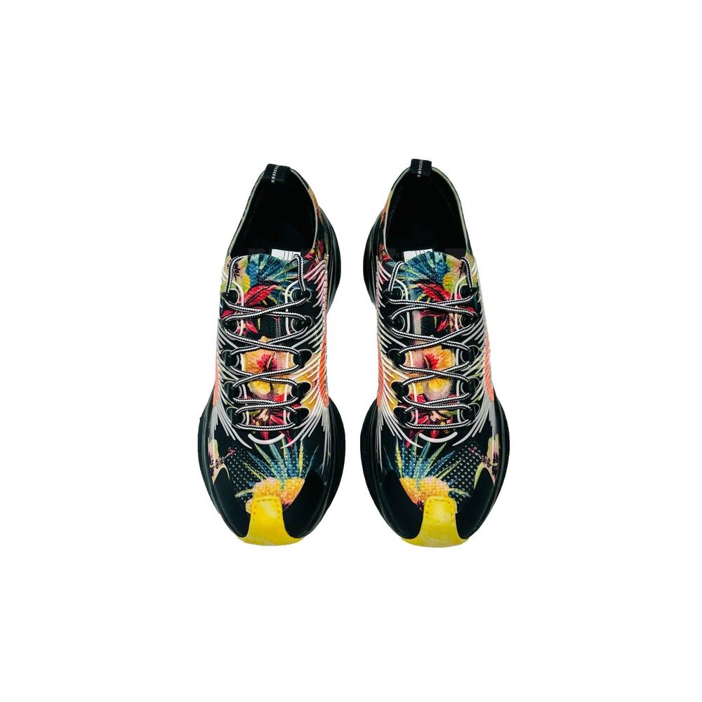 NIB Gucci Run Floral Print Knit Sneaker UK 9.5 US 10 Black Multicolor Men